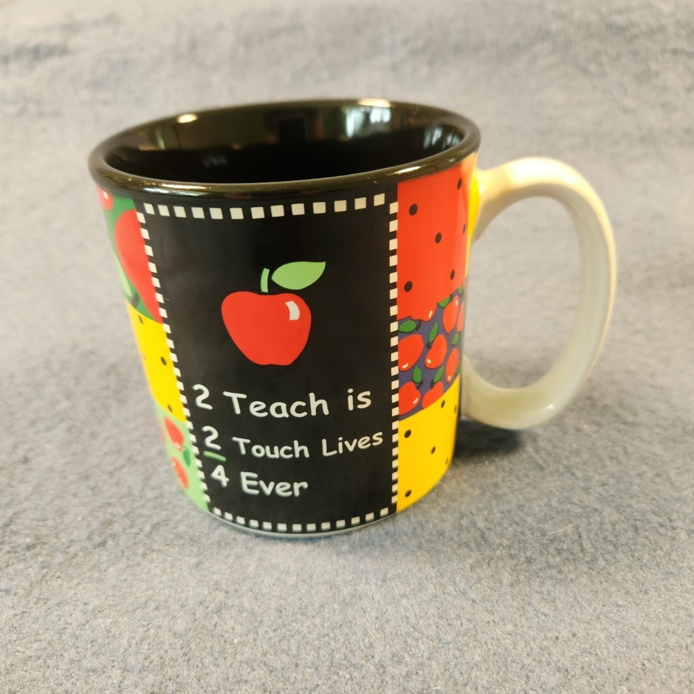 Burton+Burton Teacher School 12 oz Coffee Mug Cup Apples Blackboard Math